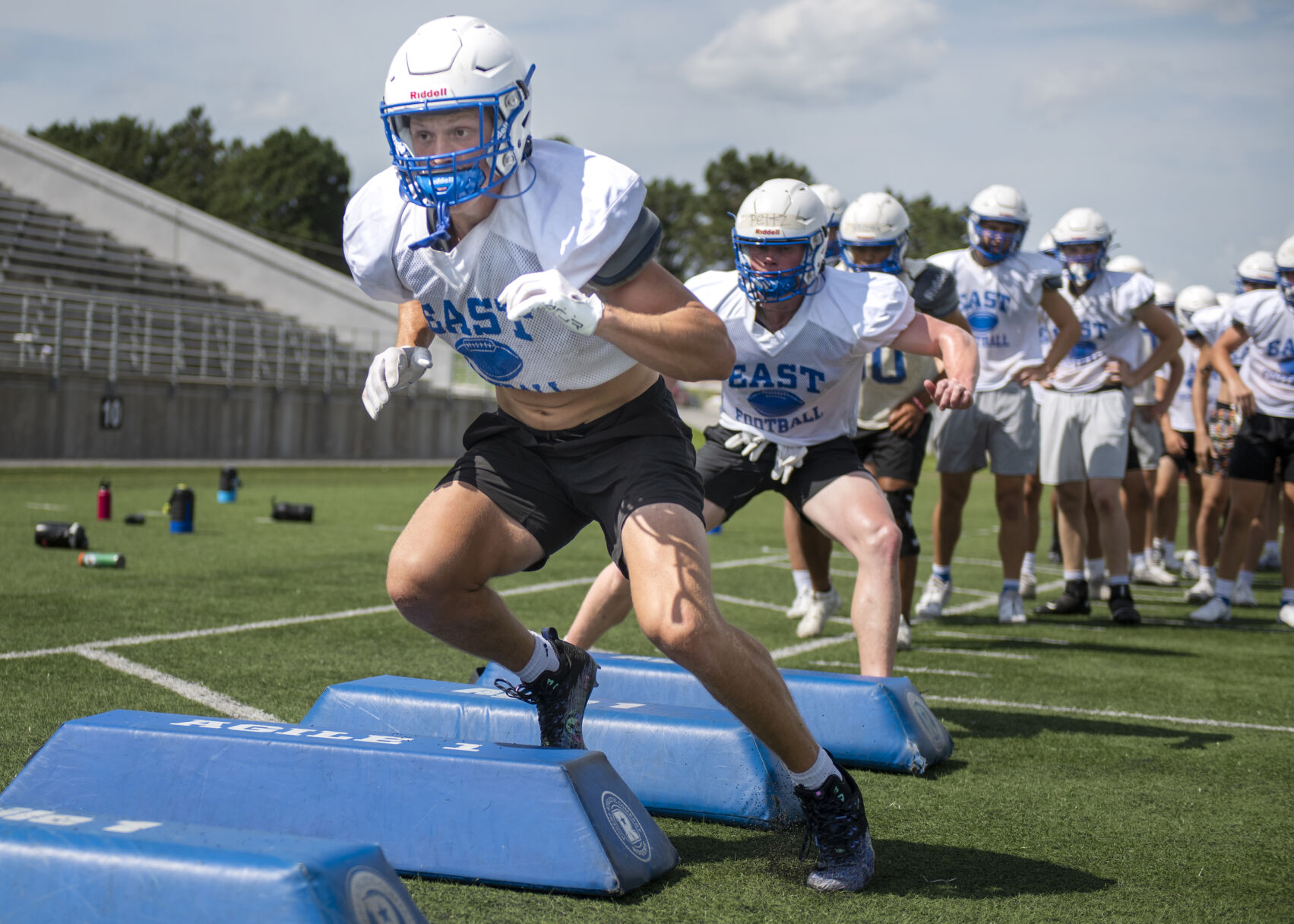 Lincoln East football practice, 8.10